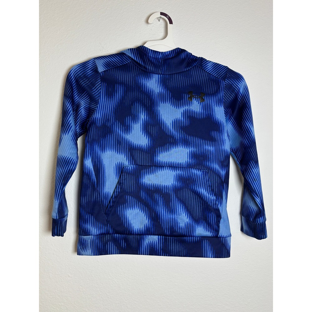 Under Armour Boys Blue‎ Abstract Print Fleece Hoodie Sweatshirt Size YSM Small